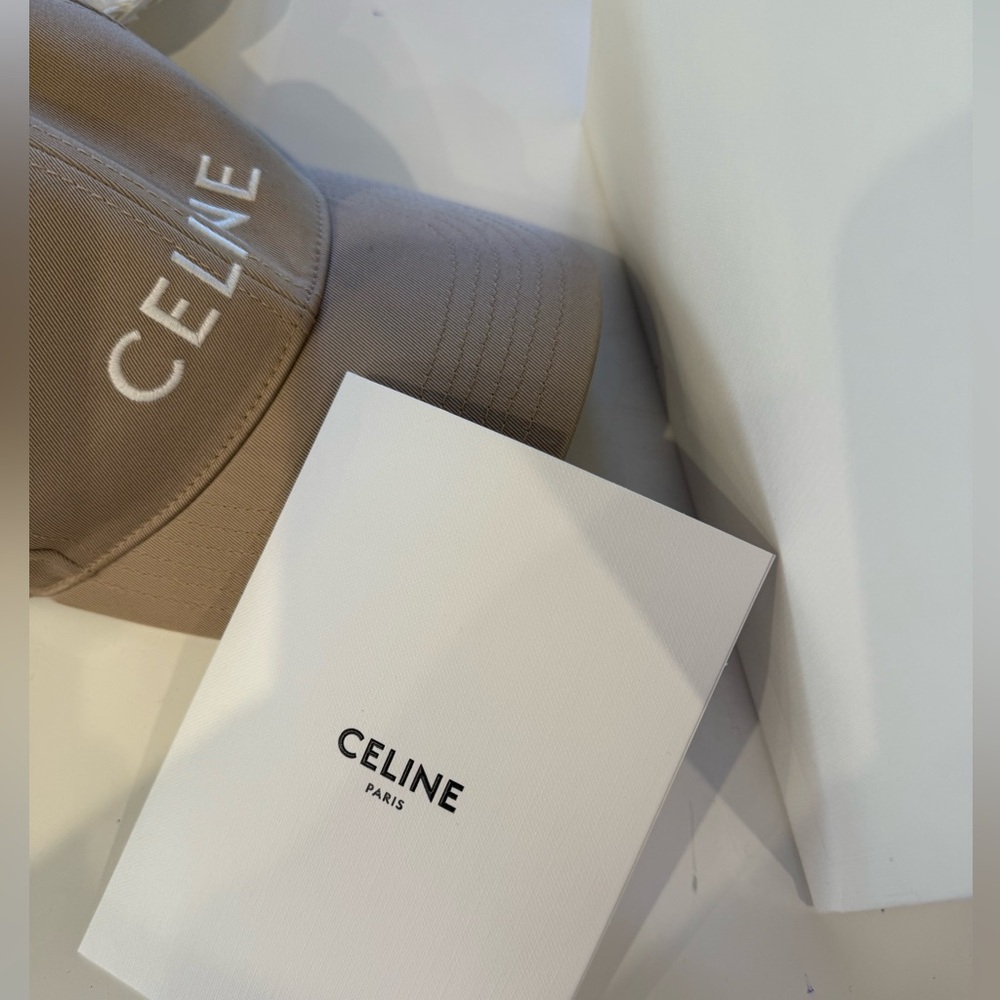 CELINE CAP! Beige medium size, insanely good deal! With Neimun Marcus receipt!